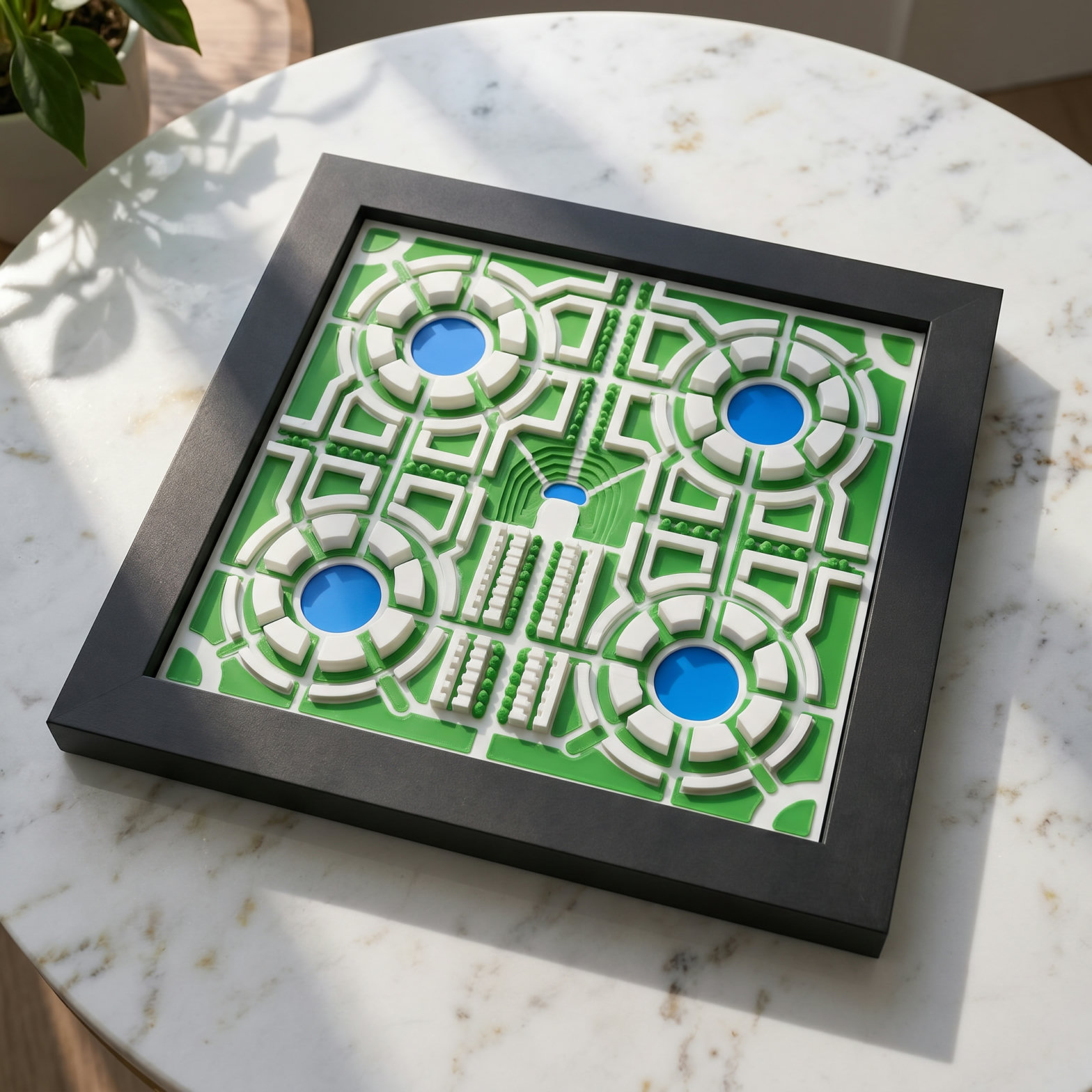 Custom 3D model of a grid-layout compound